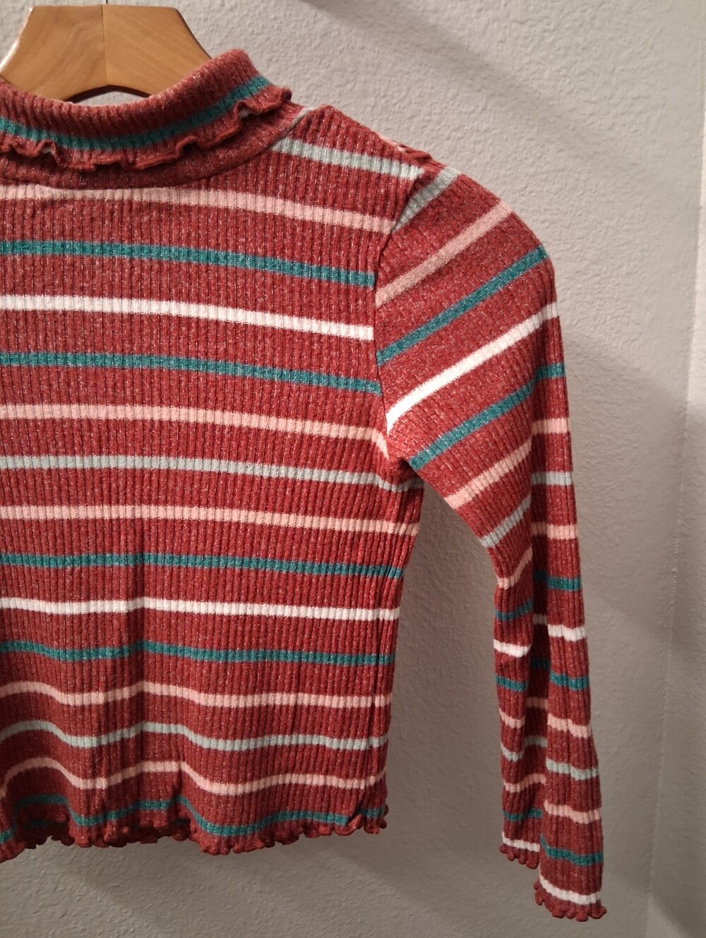 Wonder Nation Girls Striped Top Turtleneck Medium 7 8
